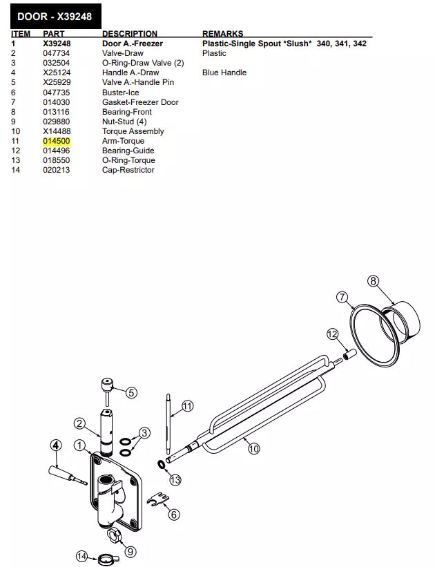 This torque wrench has a 5-13/16 inch (14.76cm), ARM TORQUE must be inserted inside Torque Assembly, it can be used for the following models of Door A.-Freezer: 340, 341, 342, H63, 60, H60, 62, 442, 445, 480/Torque, 340 & 342, 390, 430, 430.