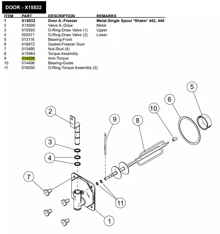 This torque wrench has a 5-13/16 inch (14.76cm), ARM TORQUE must be inserted inside Torque Assembly, it can be used for the following models of Door A.-Freezer: 340, 341, 342, H63, 60, H60, 62, 442, 445, 480/Torque, 340 & 342, 390, 430, 430.