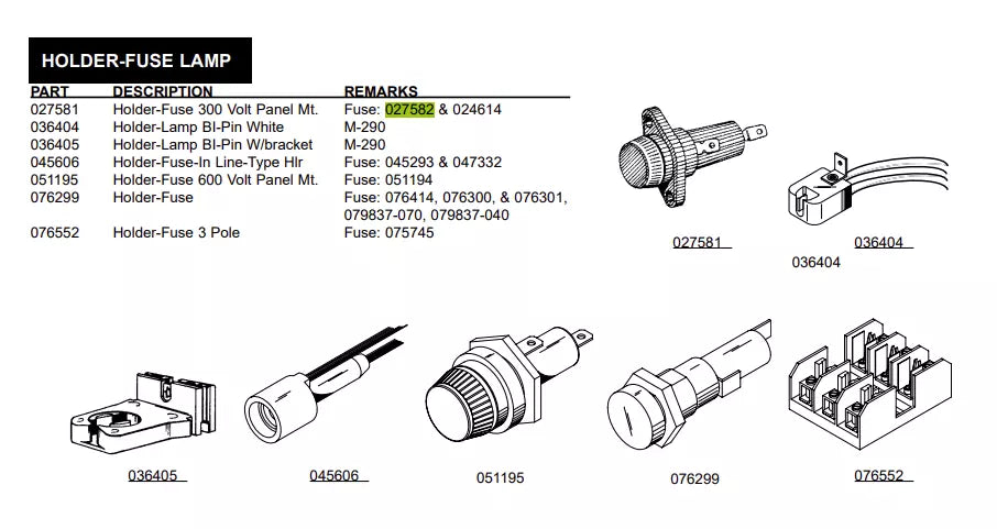 FUSE-15AMP CARTRIDGE is used for 300 Volt Panel Fuse Holder Mt. 