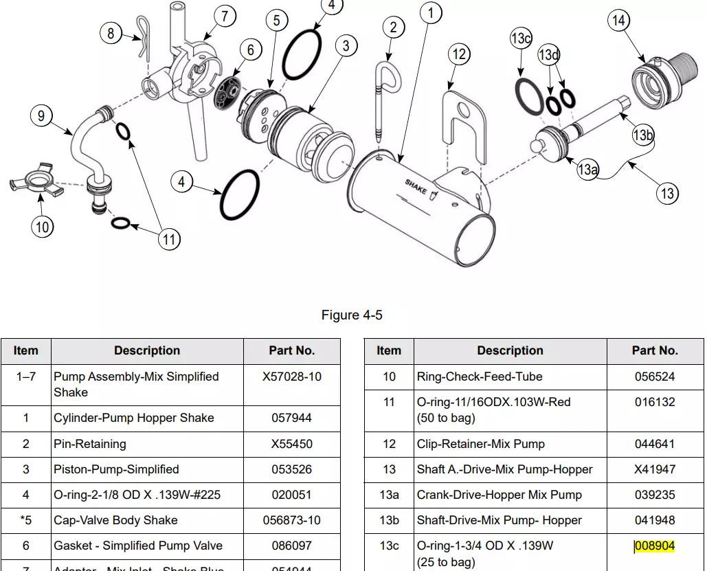 O-RING-PKG *25 TO BAG to be installed on Shaft A.-Drive-Mix Pump-Hopper of model C606.