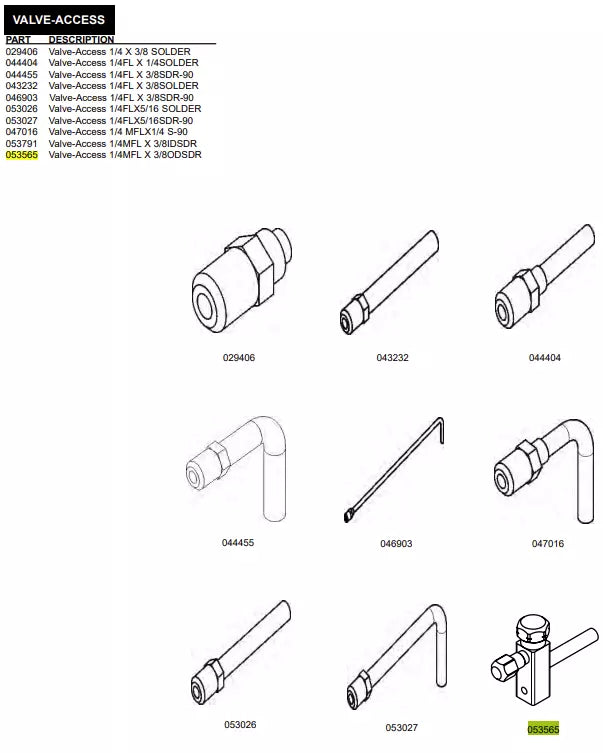 VALVE-ACCESS-1/4MFLX3/8ODSDR is used for the following machine models: 358, C712, C713, C708, C709, C716, C717.