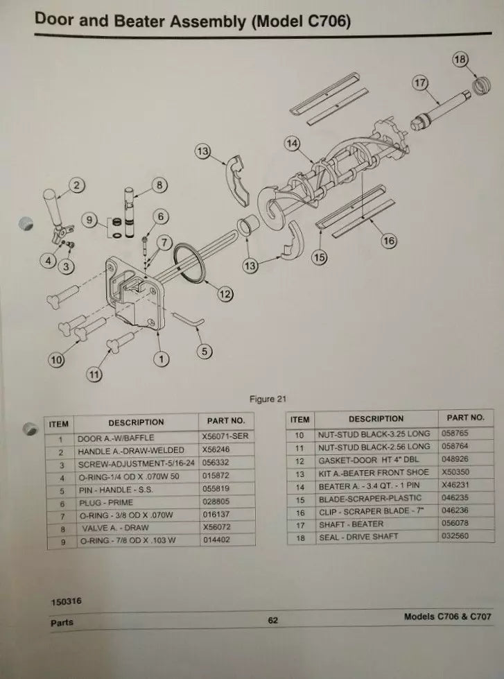 STUD-NOSE CONE is used to form the Door and Beater Assembly of the c706, c707 models.