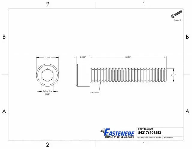 SCREW-4-40X5/8 SOCKET HEAD.