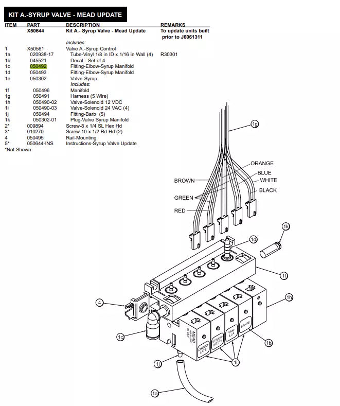 FITTING-ELBOW SYRUP MANIFOLD is used for KIT A.-SYRUP VALVE,  VALVE A.-SYRUP CONTROL 8634 & PH90, 5472 & PH61. 