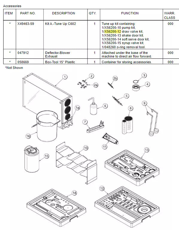 KIT A.DRAW VALVE *SHAKE is used for the following machines: McDonald's C602, C712.