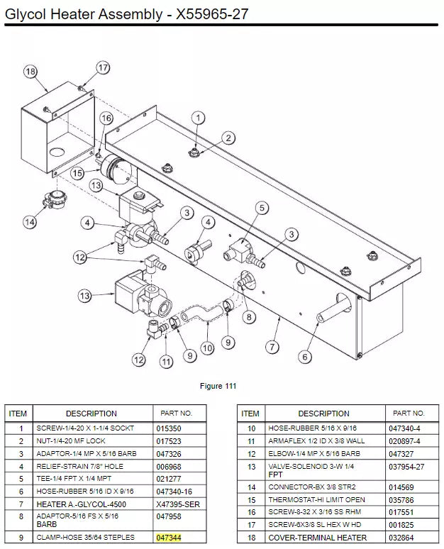 CLAMP-HOSE 35/64-STEPLESS EAR is used to form Glycol Heater Assembly of model C602.