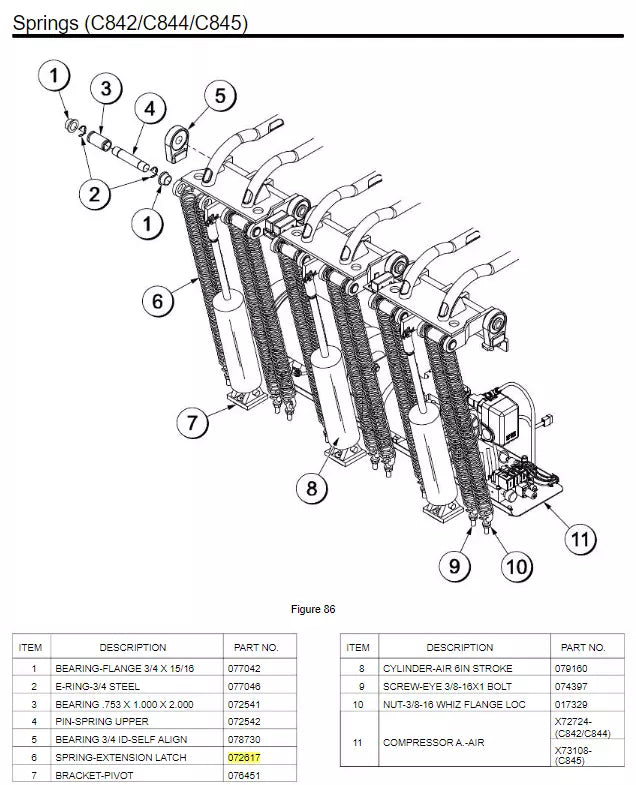 SPRING-EXTENSION LATCH is used in the following machine models: McDonald's Intelligap Grills C842/C844/C845, C810, C812, C820, C822.