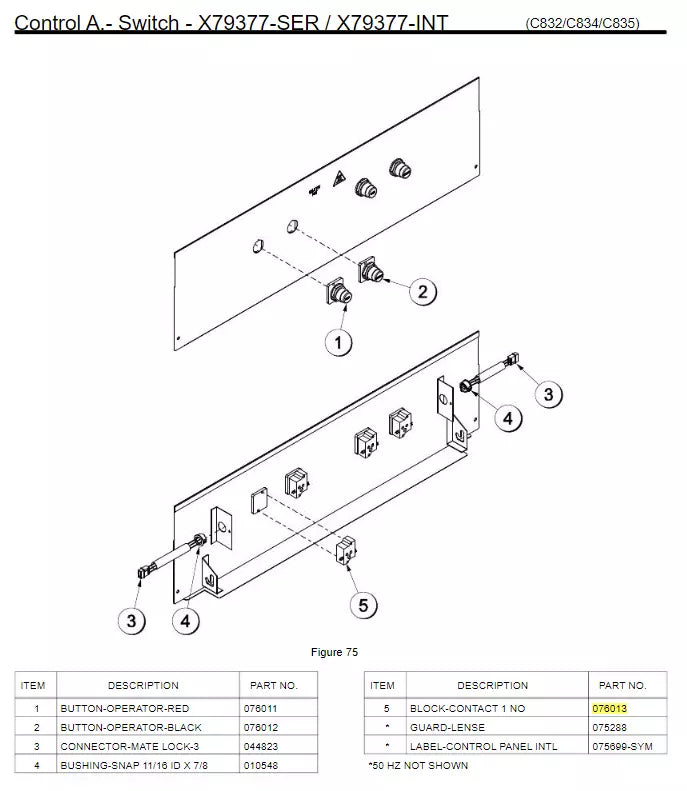 BLOCK-CONTACT 1 NO*11/12/15 is used in the following machines: Mcdonald's Intelligap Grills C832/C834/C835/C836/C838/C842/C844/C845/C810/C812/L812/ C820/L820/G820/C822.