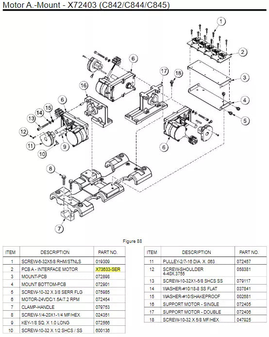 PCB A.-INTERFACE MOTOR is used in the following machines: McDonald's Intelligap Grills C842/C844/C845.