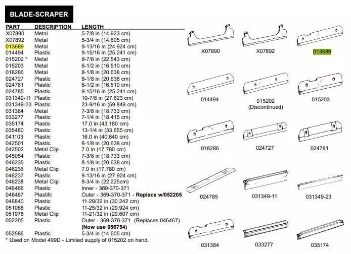 METAL BLADE-SCRAPER-9-13/16L.