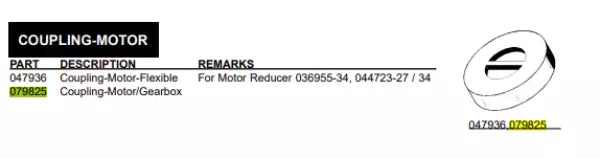 COUPLING-MOTOR/GEARBOX *M32/35 it is used to form MOTOR-GEAR of the models: C832.