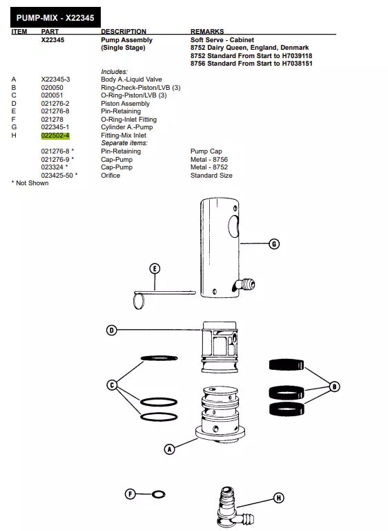 ELBOW-INLET 90 DEG is used to form PUMP-MIX for a wide range of models.