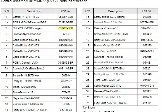 CONTROL-ROHS-INTF-HOTGAS*C716* is used for Control Assembly for following machines: C712, C713, C716.