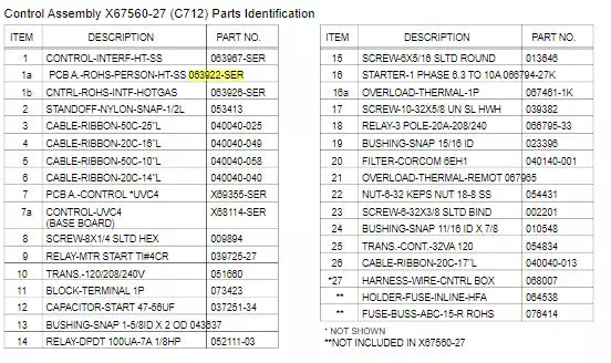 PCB A,-ROHS-PERSON-HT-SS is used for Control Assembly for Taylor ice cream machines: C712, C713.