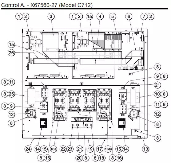 PCB A,-ROHS-PERSON-HT-SS is used for Control Assembly for Taylor ice cream machines: C712, C713.