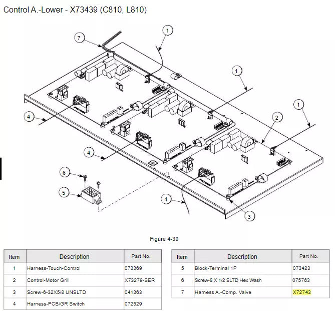 HARNESS A-COMP.VALVE is used for the following models: C832, C842, L810 