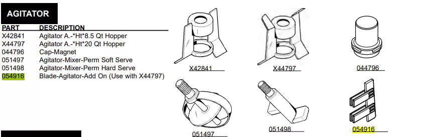 The BLADE-AGITATOR-ADD-ON taylor #054916 is a superior quality product with dimensions 70x45x10mm and weight 4g. It is an accessory that fits perfectly on any agitator, improving its efficiency and allowing you to solve complex problems.