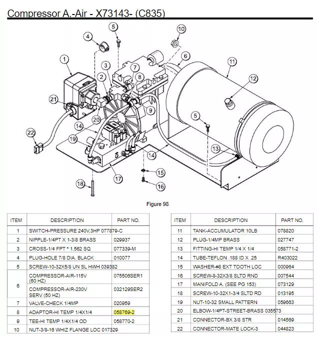 ADAPTOR-HTEMP 1/4 X 1/4 OD is used for the following machine models: McDonald's Intelligap Grills C835, C836 & C838, C845, C810, L810, C812, L812.